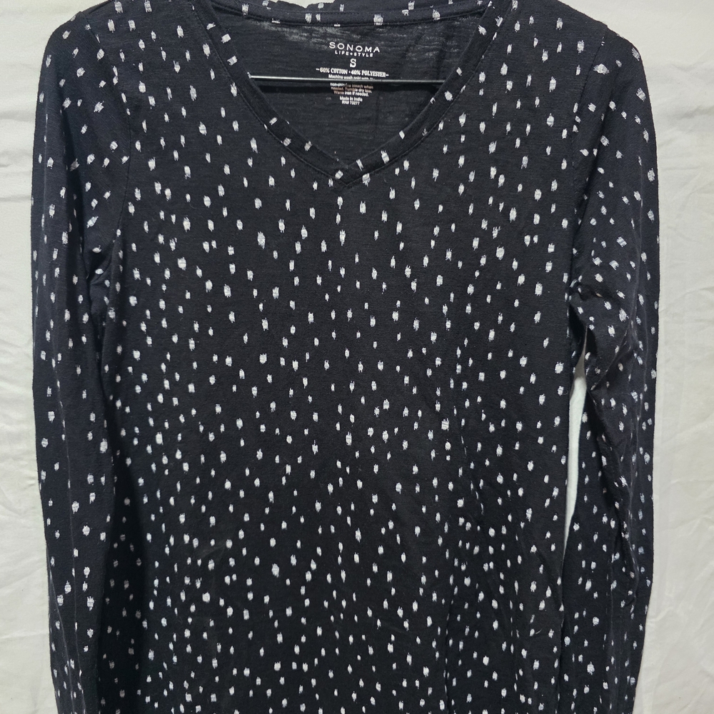 Sonoma Black and White Polka Dot Sweatshirt